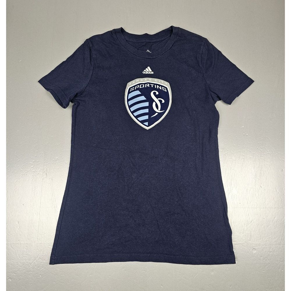 Adidas Sporting Kansas City T-Shirt Girls Size XL. Soccer MLS Navy Blue.‎